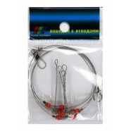 Повідець для лову риби, EOS, 4 відводи 4см, червоні бусинки